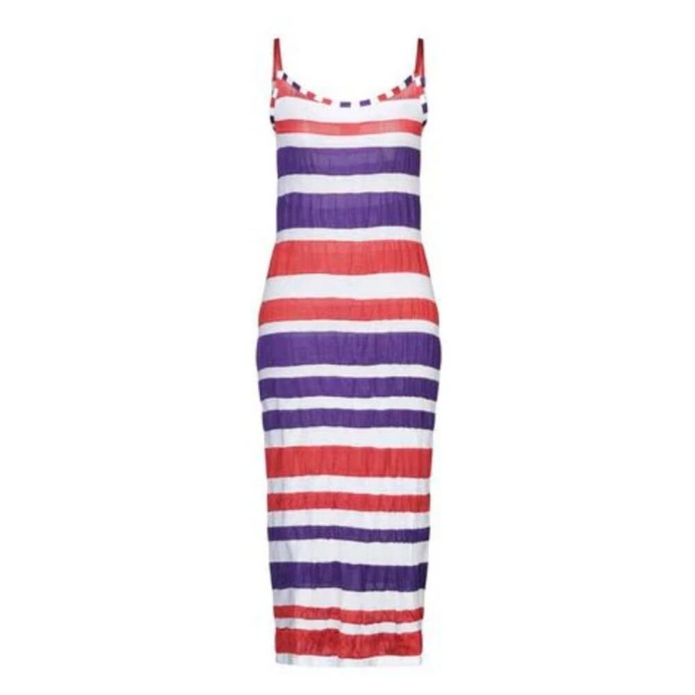 VIKI-AND Maxi Dress Purple Red Size 38 US XS Sleeveless NWT Striped